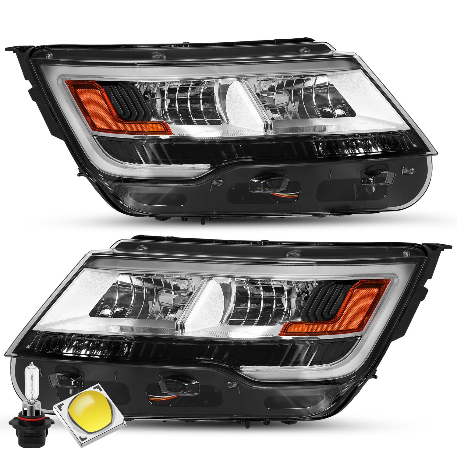 Amazon.com: SOCKIR Headlight Assembly w/LED DRL Fit for 2016-2019